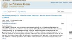 Forward search Utgå från en speciellt relevant och/eller grundläggande källa (seminal article) Utgå från artiklar som refererar till denna Sortera i citeringsordning /