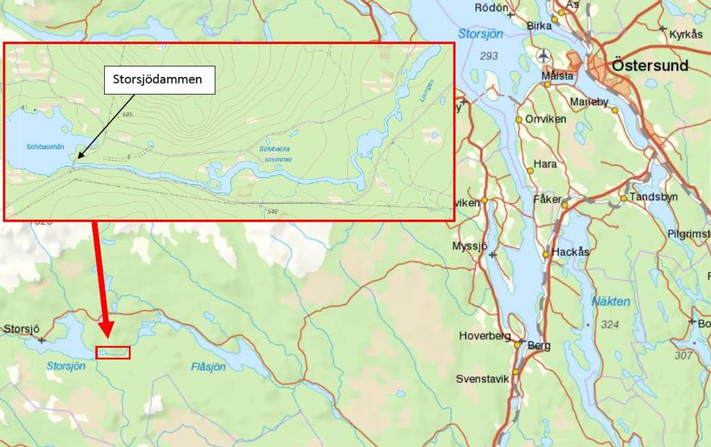 3 Bakgrund Storsjön ligger i Bergs kommun i Jämtlands län. Sjön utgör det överst belägna regleringsmagasinet i Ljungan och årsreglerar vatten för totalt 13 nedströms liggande kraftverk i Ljungan.