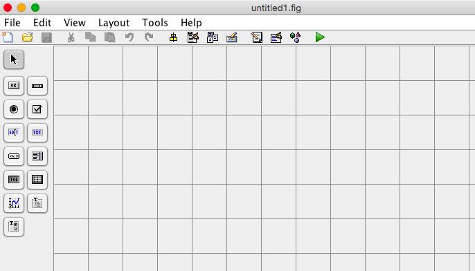 Grafisk interaktion (GUI) i MATLAB MATLAB innehåller en UIB (gränssnittsbyggare, User Interface Builder) som anropas med kommandot guide.