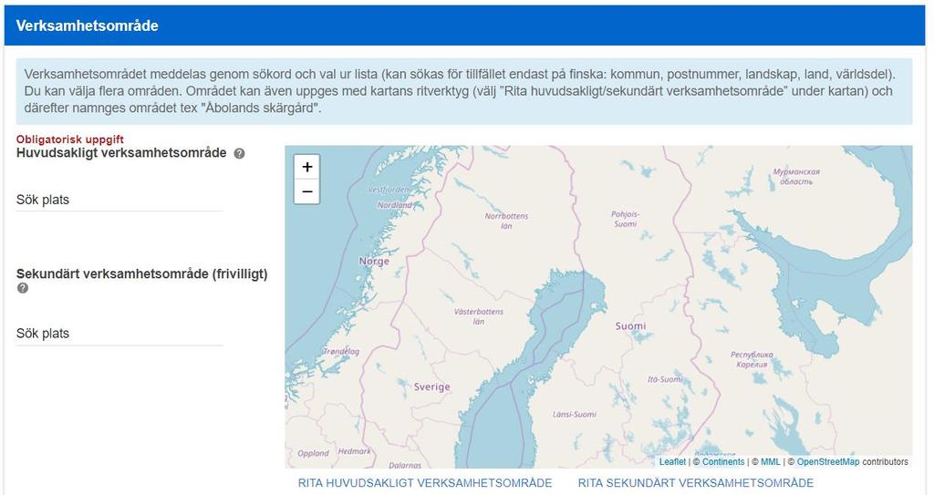 Anvisning 25 (71) 7. Verksamhetsområde Beskriv det huvudsakliga och det sekundära verksamhetsområdet för din tjänst.