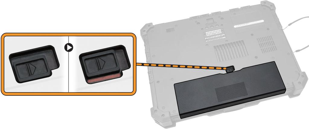 VARNING: För att förhindra antändning i en farlig miljö får batterier endast bytas ut eller laddas i ett område som påvisats vara ofarligt. 1. Fرlj anvisningarna i Innan du arbetar inuti datorn. 2.