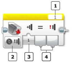 Trycksensor Trycksensorn detekterar om knappen på sensorns framsida är intryckt. Med trycksensorn kan du till exempel detektera om roboten kör in i något.