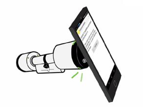 TIPS: Enheten ska hållas vid NFC-antennen på smarttelefonen.