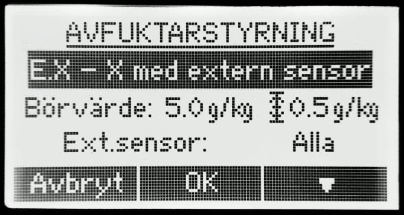 Om det finns flera sensorer i nätverket och om alternativet <Alla< har valts (i stället för en enda sensor, t.ex.