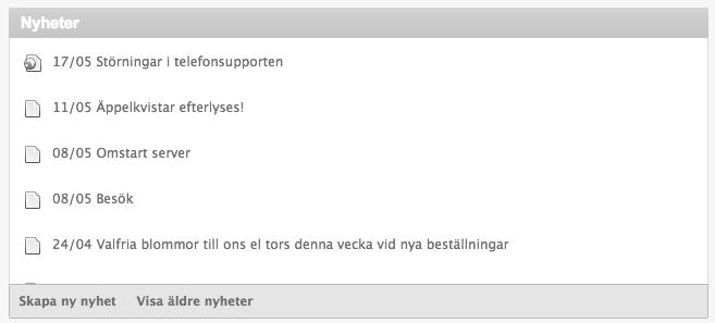 ANVÄNDARGUIDE DIN STARTSIDA NYHETER Rutan för nyheter fungerar likt en anslagstavla där du och dina kollegor kan skriva information som ni vill når ut till alla på byrån.