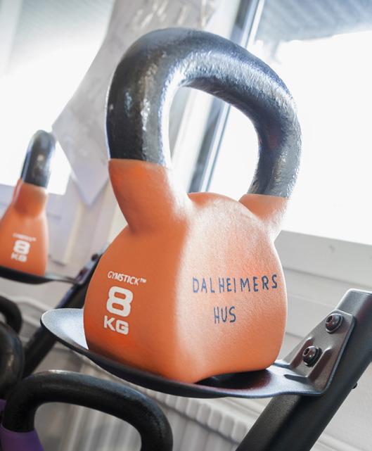 Aktiviteter i gymmet Dalheimers hus gym är öppet för alla och lämpligt för både idrottsoch rehabiliteringsträning. I gymmet finns träningsmaskiner och träningsredskap som du kan träna med.