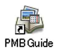 Browser, PMB-guiden och Music Transfer på skrivbordet.