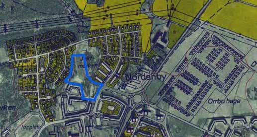 l 0 200 400 Meter Figur 6. Utsnitt ur häradskartan från 1905 11. Landsvägen som löper förbi gårdarna Siggestorp och Nordanby utgör föregångaren till dagens Bergslagsvägen.