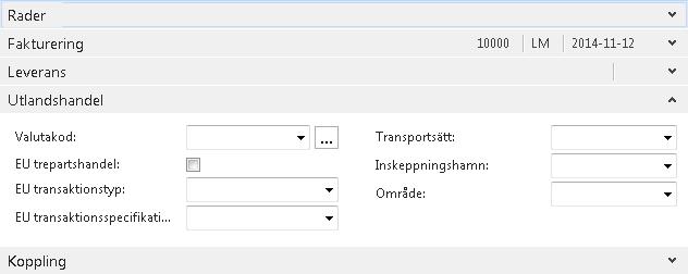 Valutakod Om fältet är tomt anges priserna i svenska kronor.