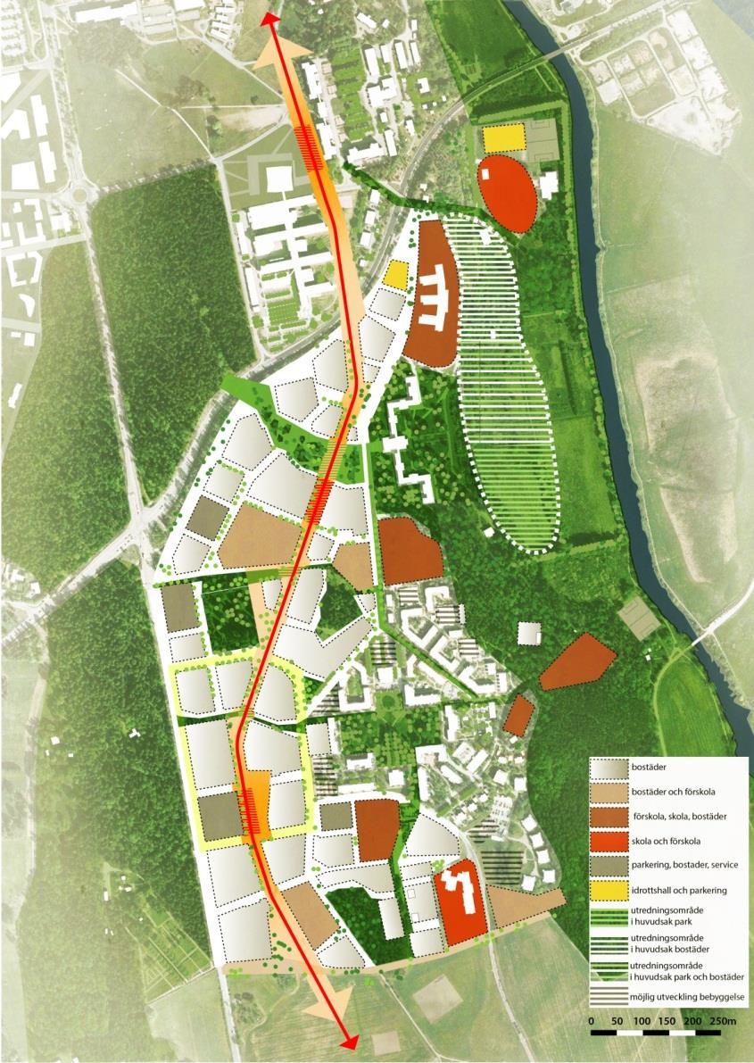 Nya lägenheter: ca 7 000 st Antal våningar: 4-12 st (i snitt drygt 6) Nya skolor: 5 nya lägen Nya förskolor: 9 nya lägen