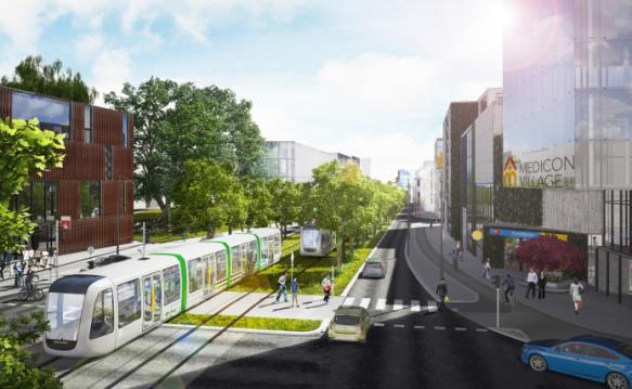 Stadsstråket Hugo Alfvéns väg och Gottsunda Allé Ryggraden som länkar samman Gottsundaområdet och övriga södra Uppsala Hög