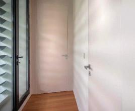 Interior partitions using aluminium profiles with two plasterboards panels on each side.