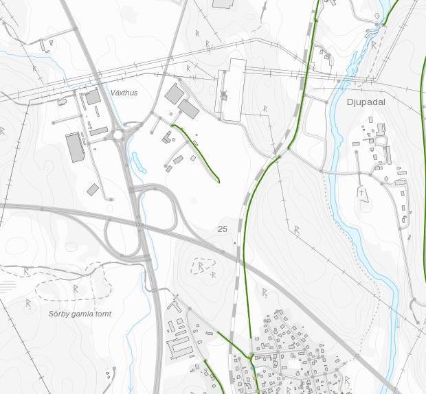 vänstersvängande trafik från Västervägen till Omloppsvägen finns ett separat vänstersvängfält. Trafikmängd enligt genomförda trafikmätningar.