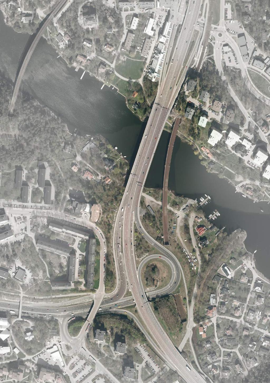 T-baneuppgång Tunnelbanan T-baneuppgång Gräns för Nationalstadsparken Björnstigen E18/Norrtäljevägen Stocksundet Ripstigen
