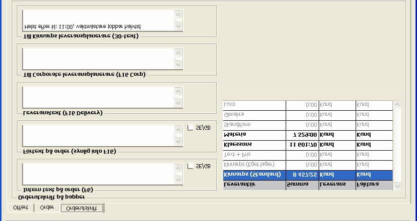 Utskriftsdialogens andra flik: Order Används enbart av dem som använder Kinnarps Movex som affärssystem.