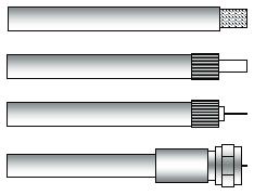 Kontaktering 0,8-kabel med crimpkontakt Fastighetskabel med skummad PE-kärna, 0,8 / 3,7 (t.ex.