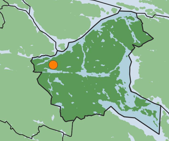 Den lilla kartan visar var i Nacka kommun planområdet ligger.