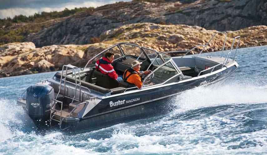Buster Magnum Klassiker i ny design. Längd 6,90 m Bredd 2,40 m Rek. motoreffekt 100 225 hk Antal passagerare 8 Om du bara nöjer dig med det bästa välj en klassiker.