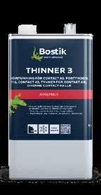 TILLBEHÖR KONTAKTLIM MONTERINGSLIM ADHESIVE CLER Skonsam och effektiv lim- och penseltvätt THINNER 3 Till kloroprenbaserade kontaktlim (exempelvis Contact A3) Ger effektiv svällning och borttagning