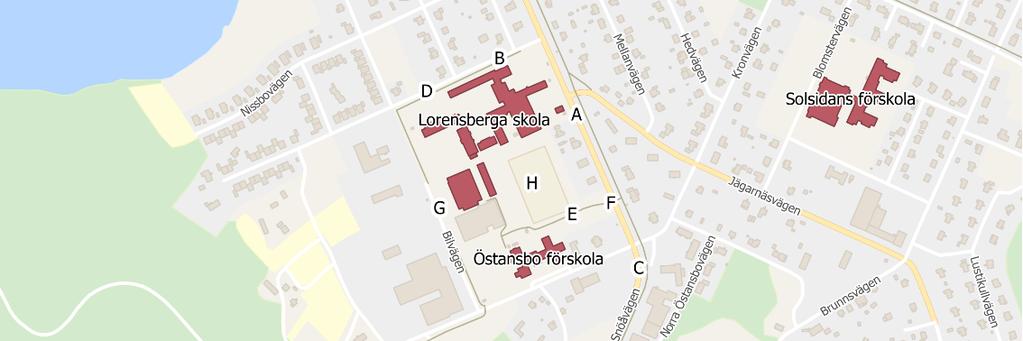 Säkrare passage över Prästgårdsgatan. 5.11 Lorensbergaskolan och Östansbo förskola A.