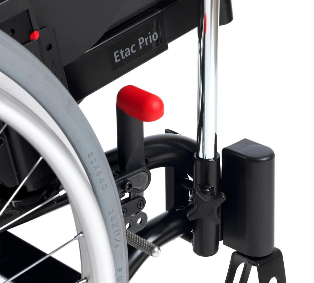 Mobility and Seating SolutionsEtac Prio Droppställning Prio Nytt utförande av droppställning för uppdaterade chassi som möjliggör låga sitthöjder.