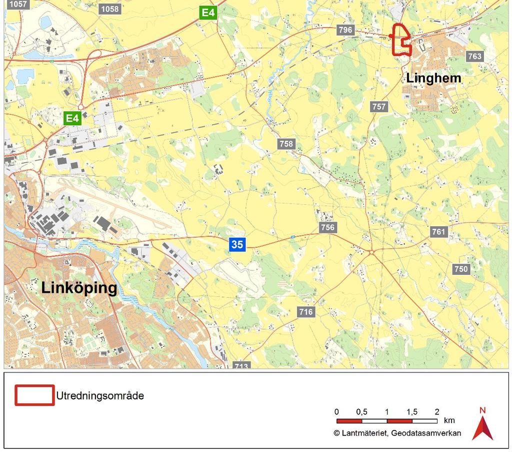 1. Inledning 1.1. Bakgrund Trafikverket ska ta fram en vägplan och förfrågningsunderlag för en ny infart till tätorten Linghem i Linköpings kommun, Östergötland (figur 1).
