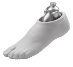 För att erhålla en mjuk och följsam plantarflexion vid hälisättning, görs en individuell anpassning på OTA med hjälp av medföljande gummielement i olika hårdheter.