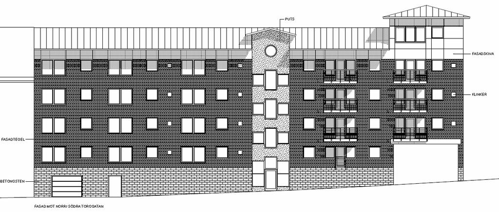 5(10) PLANFÖRSLAGET Bebyggelse Bostäder Södra Torggatan ligger i centrum mellan Märta Ljungbergsvägen och Bergagatan.