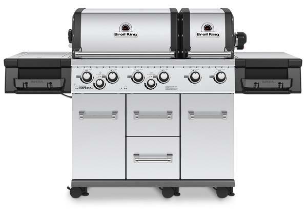 957883 SE L:193 D:63 H:123 IMPERIAL TM XLS 17,6 kwh brännarsystem i rosttfritt stål 2,7 kw proffessionell sidobrännare i gjutjärn 4,4 kw bakre rotisseribrännare i rostfritt stål Rotisseriset Premium