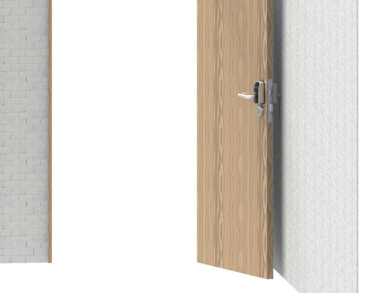 Dörrstängare Om en dörrstängare används måste den justera för att dörren stängs utan