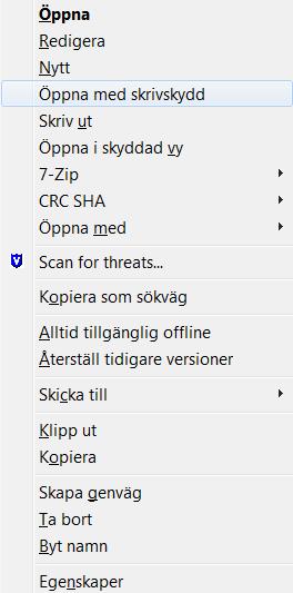 Sida 12 av 23 Excel, Öppna dokument med skrivskydd Öppna dokumentet via Utforskaren