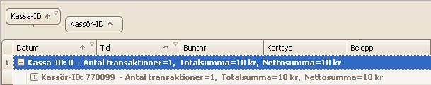 Vilka fält som visas i listan beror på vilken rapport du har valt att ta fram. 4.