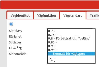 Övriga typer av GC-banor får bedömas på skalan ingen separering till fullständig separering: Vägren Cykelfält CG-bana med kantsten CG-bana avskild med