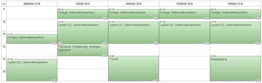 DATAINGENJÖR Schema för v35