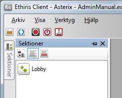 Ethiris Client Fönster i Ethiris Client Client Användarguide Figur 2.6 Ett icke pinnat verktygsfönster utan focus (blå titellist). För att pinna fönstret igen, klicka på den horisontella nålikonen.