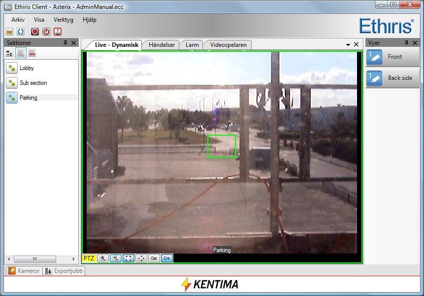 Client Användarguide Ethiris Client Live Figur 2.69 Optisk zoomning genom att rita en rektangel.