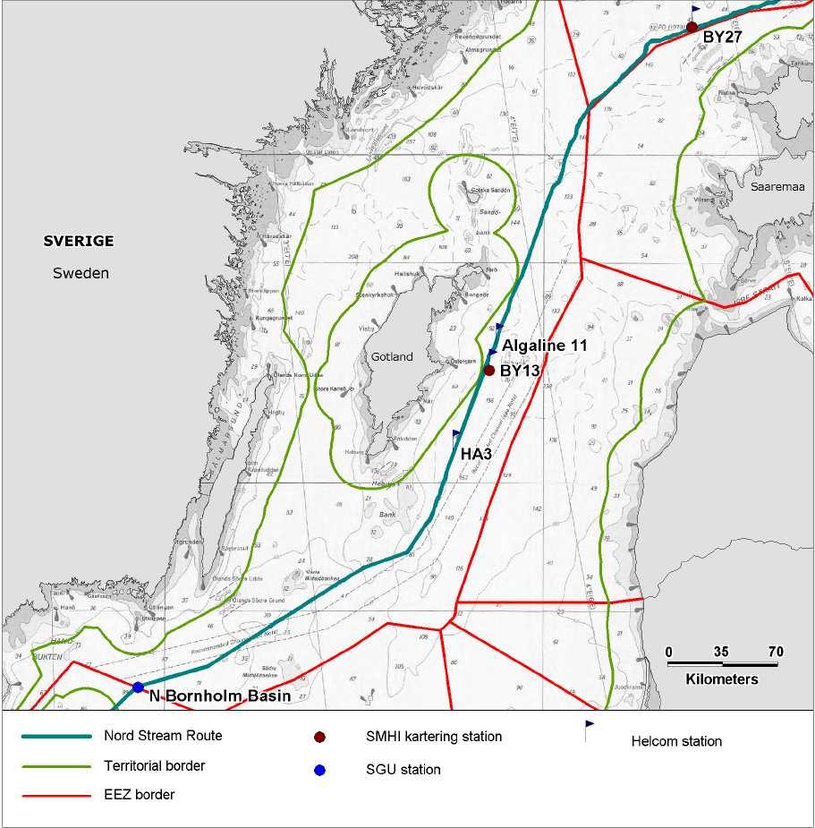 Page 38 of 42 Tabell 5. ingen bentisk makrofauna. En bedömning av miljöövervakningsstationer i närheten av rörledningens sträckning inom Sveriges ekonomiska zon. Figur 5.