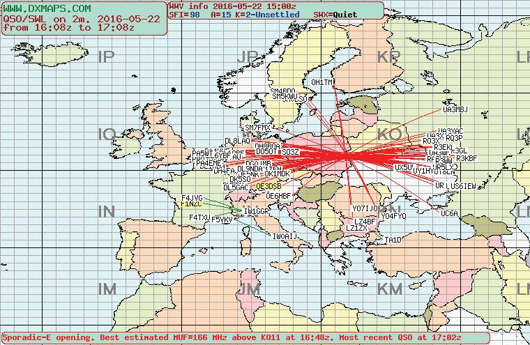 Chak som egentligen kör från sitt contest QTH (JT5DX i lokator OO20va), hade en tio timmar lång öppning till Europa den 2 juni och var tidvis 599 även uppe i Skandinavien och har hamnat i mångas logg.