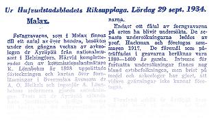 3 (6) Langerskogen och Svartsulo Ur Hufvudstadsbladets Riksupplaga. Lördag 29 sept. 1934. Malax.