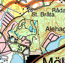 sumpskogsområde som ansluter till Mölndalsån strax uppströms åns mynning i Rådasjön (figur
