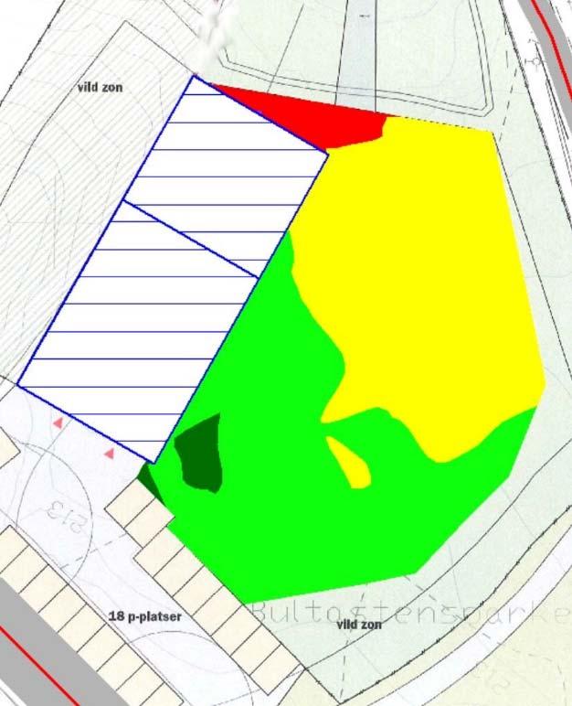 Dokumentnamn: R2017089A rev 2018-05-30.docx Sida 4 (23) Figur 1. Ekvivalent ljudnivå från vägtrafik för trygg och vidlyftig zon utan bullerskärm.