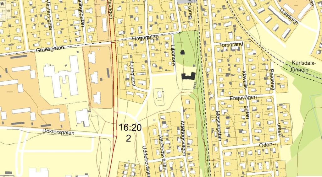 Granskningshandling Planområdet är cirka 11 500 m 2 stort och innefattar större delen av Libanonparken. I Värnamo Grönplan från 1991 klassas området som värdefullt (klass II).