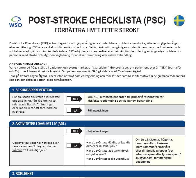 POST-STROKE CHECKLISTA (PSC)