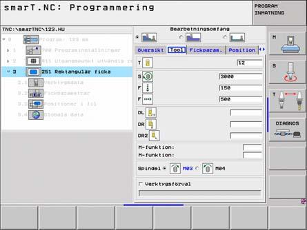 Definiera bearbetningar Definiera bearbetningar Grunder Man definierar bearbetningar i smart.nc i form av bearbetningssteg (Units), vilka oftast består av flera klartext-dialogblock. smart.nc genererar automatiskt klartext-dialogblocken i bakgrunden i en.