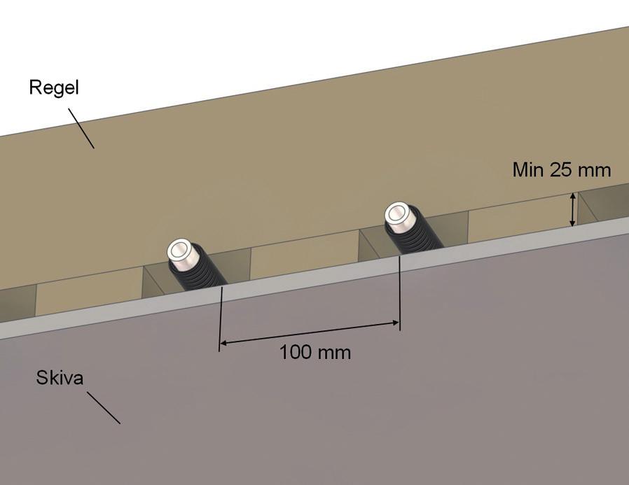 Om värmeinstallation ska monteras i bjälklaget ska röret för kallvattnet isoleras med isolertjocklek min. 50 mm. Exempel på förläggning i bjälklag: Förläggning i bjälklag, i undertak.