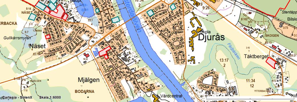 I området öster om älven finns några mindre detaljplanerade områden för byggandet av flerbostadshus. Kommunen äger kommunförrådstomten och ett område öster om järnvägen.