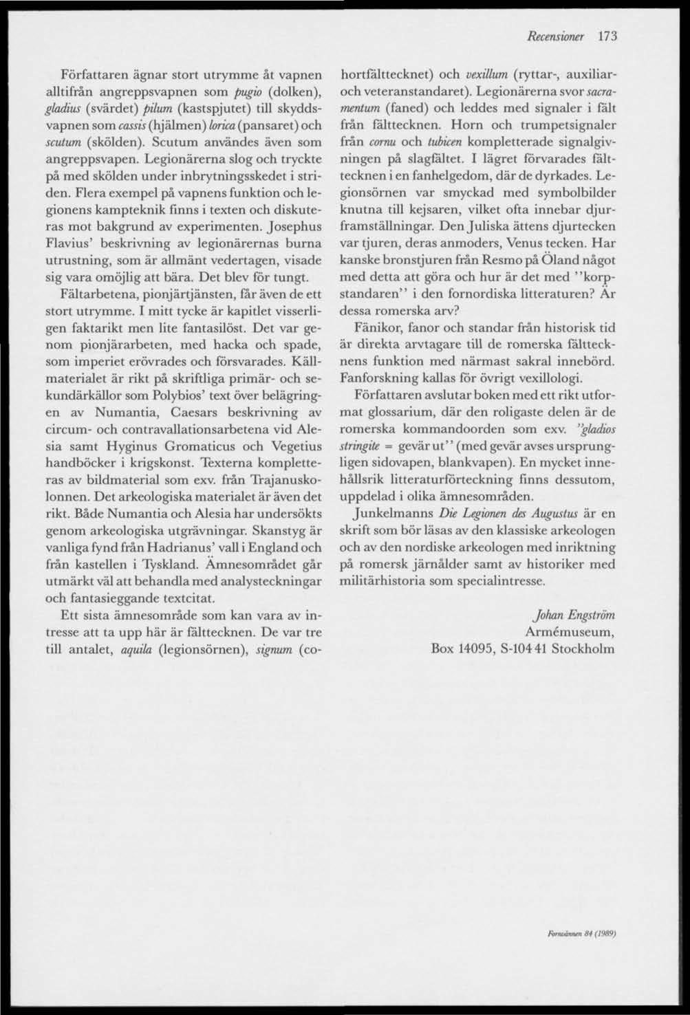 Recensioner Fornvännen 1989, s , , , Ingår i: samla.raa. - PDF Gratis  nedladdning