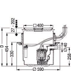 Förberedd för potentialfri kontakt. 5 meter kabel. Pumpstationen kräver ventilation. Installationsyta: 800 x 800 mm Certifi kat: Z-53.