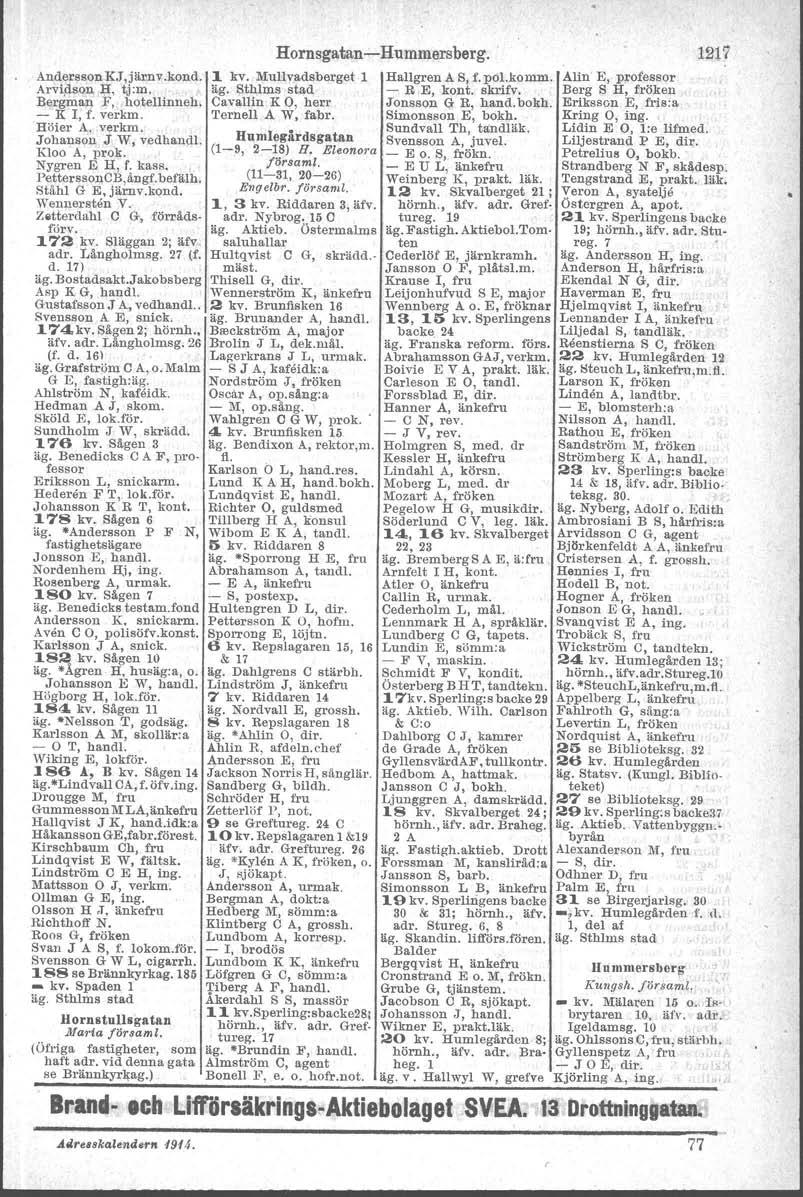 Andersson KJ,järp.v.kond. Arvtdsou ~, tj:m. Bergman.F, hotellinneh. - K I, f. verkm. Böier A" verkm. Johanson J W, vedhandl. Kloo A, prok. Nygren E H, f. kass. Pettersson CB,ängr, bef'ålh. Ståhl G E.