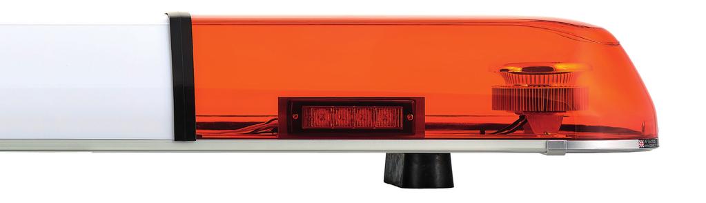 R65 2 YER WRRNTY Framåtriktad LED belyst mittsektion med skylttext som tillval (Bakåtriktad belysning vid beställning med bromsljus, bakljus, blinkers) Orange polykarbonat lins Varningsljus: